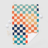 Kleurrijk Checkered-schaakbordpatroon Golfhanddoek (Insitu)