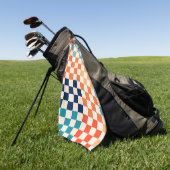 Kleurrijk Checkered-schaakbordpatroon Golfhanddoek (Groen)
