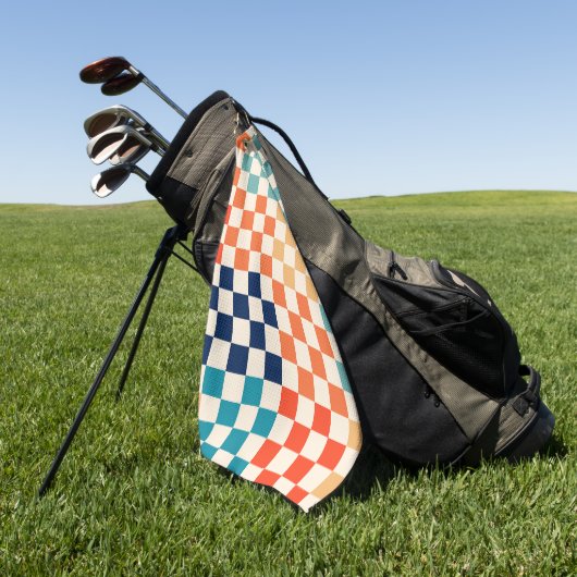 Kleurrijk Checkered-schaakbordpatroon Golfhanddoek (Groen)