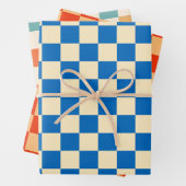 Kleurrijk Checkered-schaakbordpatroon Inpakpapier Vel (In situ)