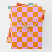 Kleurrijk Checkered-schaakbordpatroon Inpakpapier Vel (In situ)