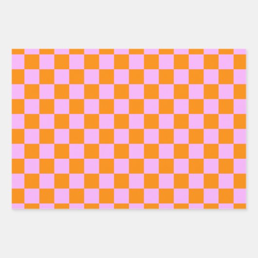 Kleurrijk Checkered-schaakbordpatroon Inpakpapier Vel (Voorkant)