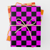 Kleurrijk Checkered-schaakbordpatroon Inpakpapier Vel (In situ)