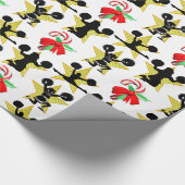 KLEURRIJK CHEERLEADEREND KERSTONTWERP CADEAUPAPIER (Hoek)