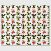 KLEURRIJK CHEERLEADEREND KERSTONTWERP CADEAUPAPIER (Vlak)