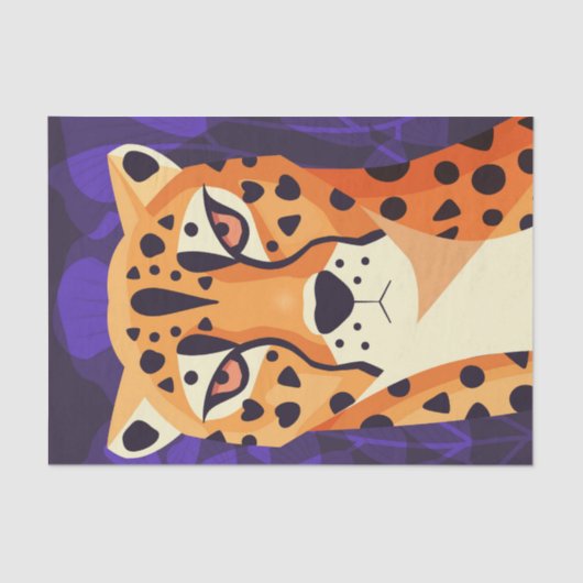 Kleurrijk Cheetah Animal Decoupage Papier (Voorkant)