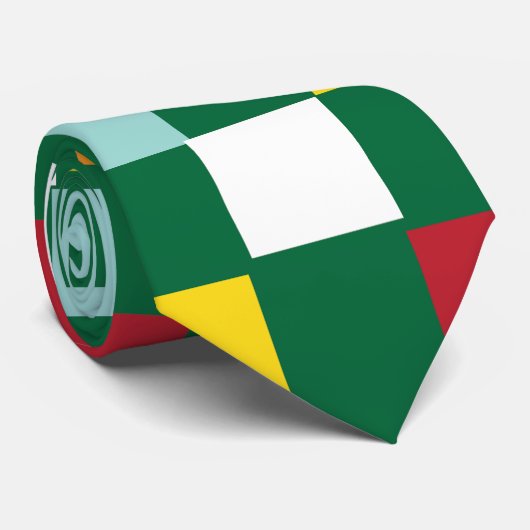 Kleurrijk chequebord stropdas (Opgerold)