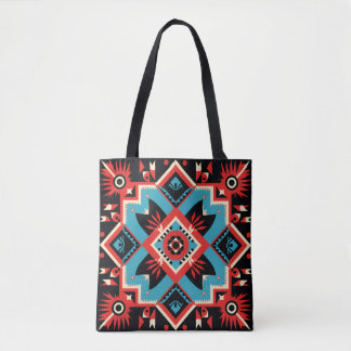 Kleurrijk Cherokee Indiaas stampatroon Tote Bag