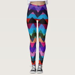 Kleurrijk Chevron Modern Leer #10 Leggings