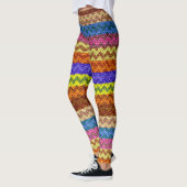 Kleurrijk Chevron Modern Leer #25 Leggings (Links)