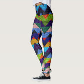 Kleurrijk Chevron Modern Leer #5 Leggings (Links)