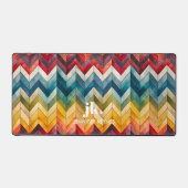 kleurrijk Chevron Monogram Bureaumat (Voorkant)