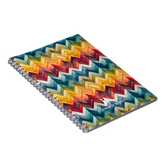  kleurrijk Chevron Monogram Notitieboek (Rechterzijde)