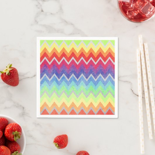 Kleurrijk Chevron-patroon Cute Rainbow-kleuren Servetten (Insitu)