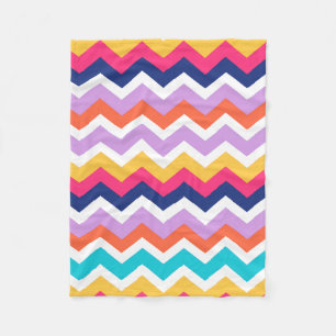 Kleurrijk Chevron Patroon Huisdecoratie Accent Fleece Deken
