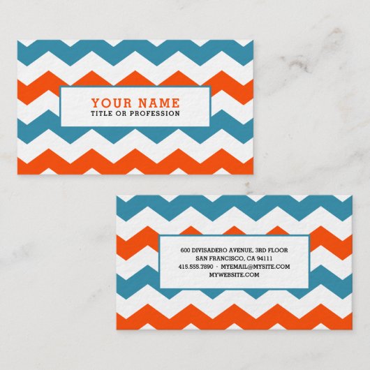 Kleurrijk Chevron Visitekaartje (Voorkant / Achterkant)
