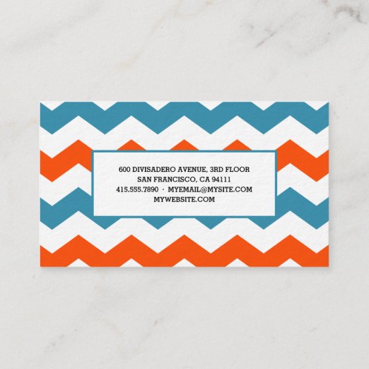 Kleurrijk Chevron Visitekaartje (Achterkant)