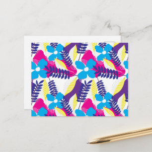 Kleurrijk Chic Floral & Dot Patroon met bladeren Briefkaart