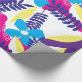 Kleurrijk Chic Floral & Dot Patroon met bladeren Cadeaupapier (Hoek)