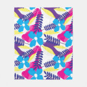 Kleurrijk Chic Floral & Dot Patroon met bladeren Fleece Deken (Voorkant)