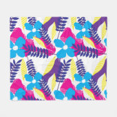 Kleurrijk Chic Floral & Dot Patroon met bladeren Fleece Deken (Voorkant (Horizontaal))