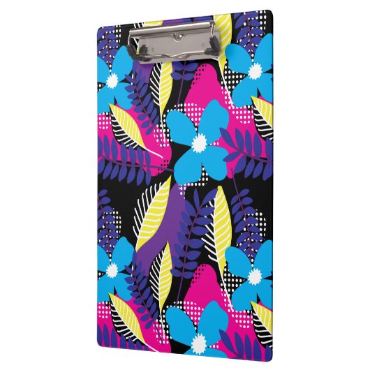 Kleurrijk Chic Floral & Dot Patroon met bladeren Klembord (Links)