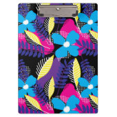 Kleurrijk Chic Floral & Dot Patroon met bladeren Klembord (Voorkant)