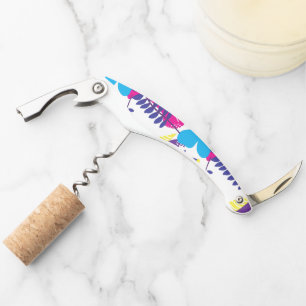 Kleurrijk Chic Floral & Dot Patroon met bladeren Kurkentrekker