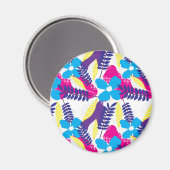Kleurrijk Chic Floral & Dot Patroon met bladeren Magneet (Voorkant / Achterkant)