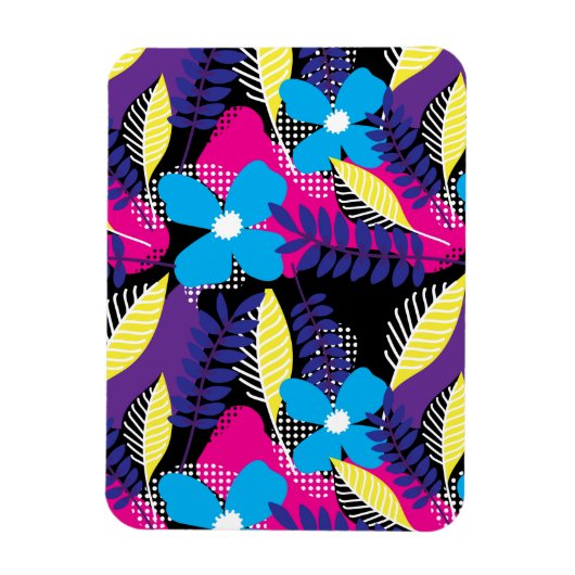 Kleurrijk Chic Floral & Dot Patroon met bladeren Magneet (Verticaal)