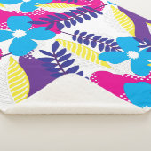 Kleurrijk Chic Floral & Dot Patroon met bladeren Sherpa Deken (3/4)