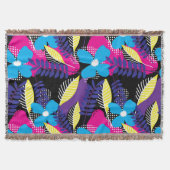 Kleurrijk Chic Floral & Dot Pattern met bladeren T Deken (Voorkant)