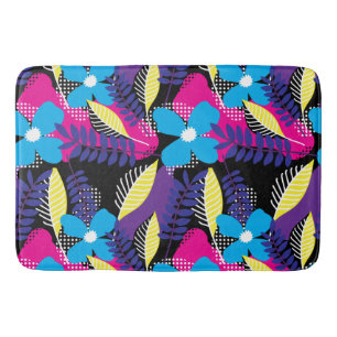 Kleurrijk Chic Floral & Dot Pattern met Leaves Bat Badmat