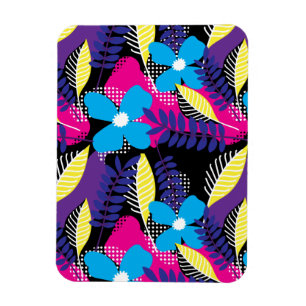 Kleurrijk Chic Floral & Dot Pattern met Leaves Mag Magneet