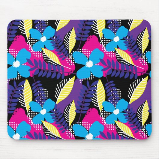 Kleurrijk Chic Floral & Dot Pattern met Leaves Mou Muismat (Voorkant)