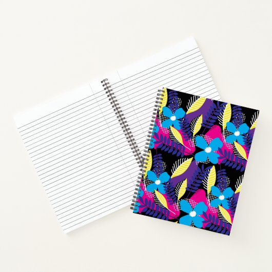Kleurrijk Chic Floral & Dot Pattern met Leaves Not Notitieboek (Binnen)
