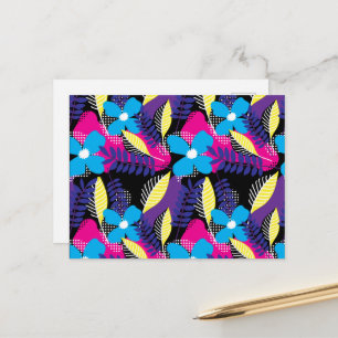 Kleurrijk Chic Floral & Dot Pattern met Leaves Pos Briefkaart