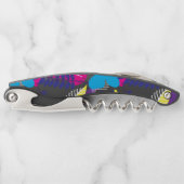 Kleurrijk Chic Floral & Dot Pattern met Leaves Wai Kurkentrekker (Voorkant)