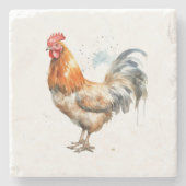 Kleurrijk Chicken Stone Onderzetter (Voorkant)