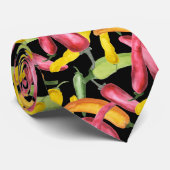 Kleurrijk Chili Peppers patroon Stropdas (Opgerold)