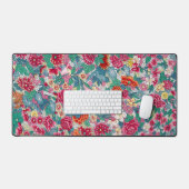Kleurrijk Chinees Floral Patroon Bureaumat (Keyboard & Muis)