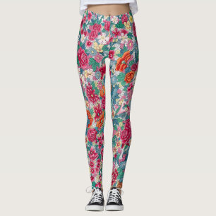 Kleurrijk Chinees Floral Patroon Leggings