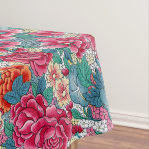 Kleurrijk Chinees Floral Patroon Tafelkleed