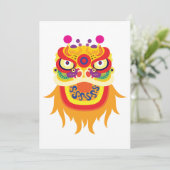 Kleurrijk Chinees Leeuwendans Hoofd Kaart (Staand voorkant)