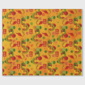 Kleurrijk Chinees Nieuwjaar van de Draak 2024 Cadeaupapier (Vlak)