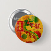 Kleurrijk Chinees Nieuwjaar van de Draak 2024 Ronde Button 5,7 Cm (Voorkant /achterkant)