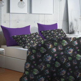 Kleurrijk chique bloemenpatroon Glas in lood Kussensloop