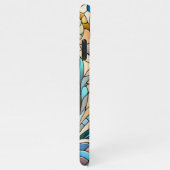 Kleurrijk chique Glas in lood bloemenkunstpatroon iPhone Hoesje (Rechterkant)