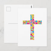 Kleurrijk christelijk kruis briefkaart (Voorkant / Achterkant)