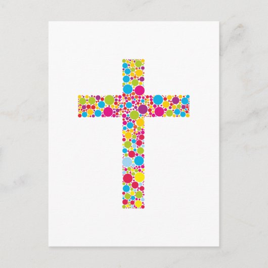 Kleurrijk christelijk kruis briefkaart (Voorkant)